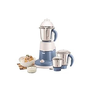 BOSS Excel Pro 3-Jar Mixer Grinder Kitchen Grinding Genius 750 Watt Powerful Motor, 3 Variable Speed with Incher, 110V,Blue