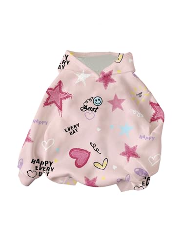 Girl's Y2K Hoodie Pullover Cute Star Graphic Long Sleeve Hooded Sweatshirts