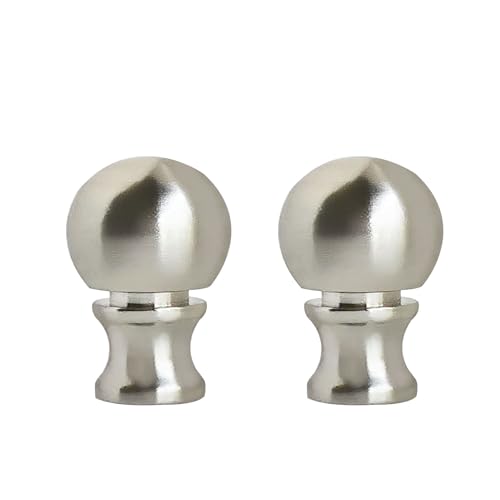 Image of GY & CK Ball Lamp Finials Lampshade finial Tops for Lamp Shade Harp Lamp Finial Knob Lamp Parts and Lighting Accessories Finial Brushed Nickel 2 Pack