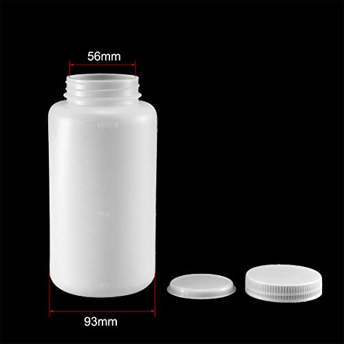 Uxcell Plastic Lab Chemical Reagent Bottle 1000Ml/34Oz Wide Mouth Sample Sealing Liquid Storage Container 10Pcs #TOP2