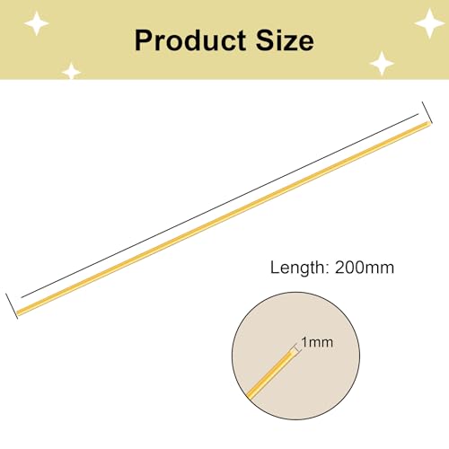 10PCS 1mm Messingstäbe, iMeistek 200mm Länge Runde Metall gerade Messing Pin Stäbe Bar für RC Modelle DIY Crafts