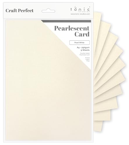 Craft Perfect Pearlescent Card A4, Pearl White