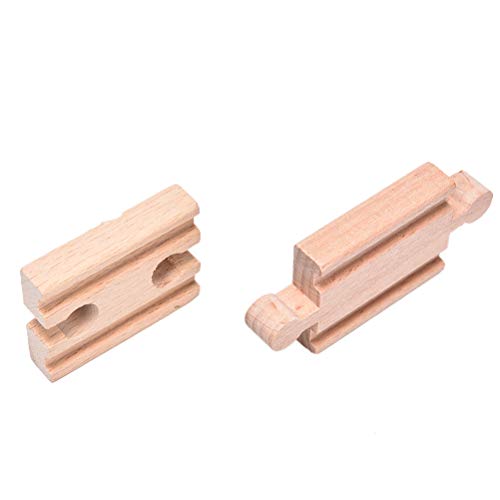 Ioffersuper 12 Pcs Wooden Train Track Set, Male-Male Female-Female Bump Track,Bridge Pier Track(Random Color),Cross Track And Stop Track Compatible With All Major Brands (Mix) #TOP3