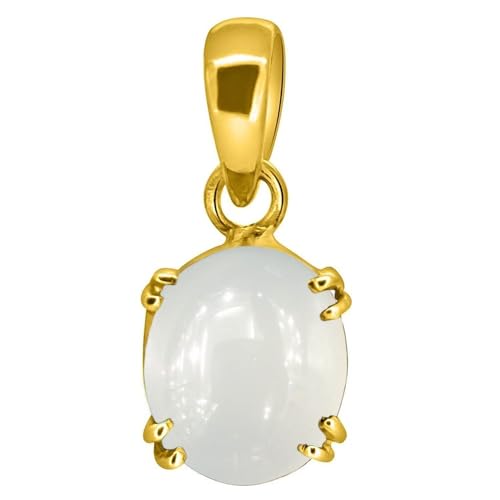 Colgante de piedra lunar blanca chapado en oro, el regalo de joyería unisex ideal 1