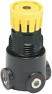 Parker Hannifin 14R111FC Series 14R Zinc Miniature FRL System Air Pressure Regulator without Gauge, Yellow Knob, 60 psig Pressure, Relieving Relief, 1/4" NPT Pipe x 1/8" NPT Gauge Port