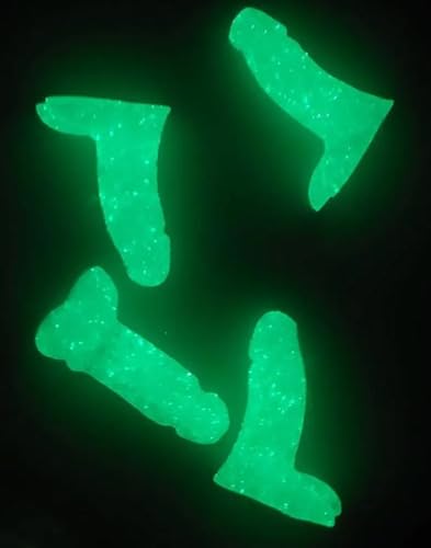 VEMODA Funny 3D Mini Dick, Glow in The Dark Green, Novelty Gag Gift, Bachelorette Party, 5pcs Plastic Magnet