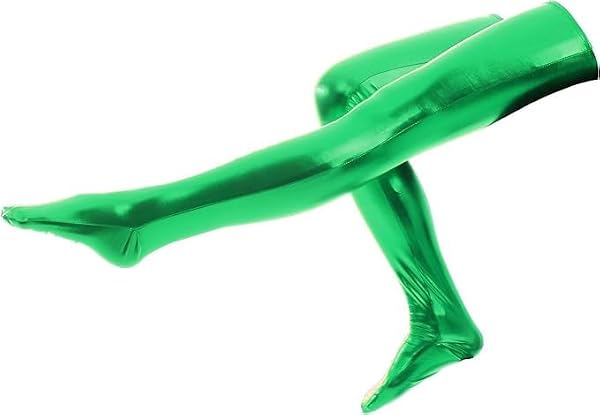 Gaoin Men's and Women's 28/38 Inch Shiny Metallic Spandex Skintight Costumes Stocking (35'' (90cm), Green) by Gaoin - Used condition - US$7.27