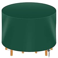 Waterdichte ronde tuintafelhoes voor rotan tuinmeubilair 420D Oxford bescherming winddicht en anti-UV beige bruin 250 x 145 cm (98 inch x57 H
