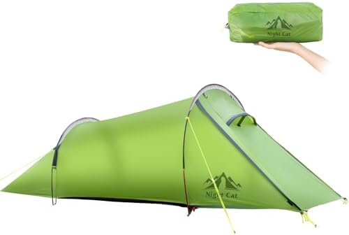 Night Cat Tente Ultra Légère 1.5kg Tunnel: 1 2 Personne Imperméab...