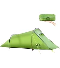 Night Cat Tunnelzelt 1 Personen Wasserdicht: Ultraleichtes Zelt Silnylon 15D 5000MM 1.5 KG für Fahrradtour Kleines Packmaß Trekking Camping Sport & Freizeit