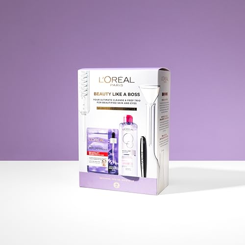 L'Oreal Paris Beauty Like a Boss Giftset, Skincare Routine Powered by Hyaluronic Acid; Micellar Water + Replumping Tissue Mask + Mega Volume 24hour Collagen Mascara, Prep & Glow Everyday - Image 5