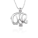 LGSY 5Pcs Elephant Cage Pendants for Pearl Jewelry Making Silver Plated, Design Cage Pendants for Women