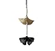 formano Deko Fensterhänger Girlande Ginko 60 cm Metall Mobile Fenster Dekoration Schwarzgold Ginkgo Blatt Motiv | Geschenkidee Hängedeko Wohnaccessoire