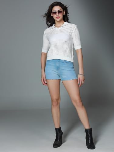 Image of HIGH STAR Women's Cotton Solid Regular Fit T-Shirt