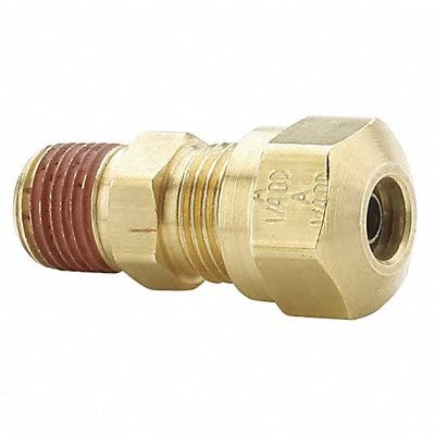 Parker Hannifin VS68NTA-10-6 Brass Air Brake-NTA Male Connector Fitting, 5/8" Compression Tube x 3/8" Male Thread