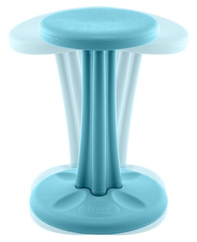 Image of Kore Pre-Teen Wobble Stool, Flexible Seating, Ages 10-11, 18.7in, Pale Blue | Wiggle chair for classroom and home boosts focus, improves posture, and provides an energy outlet; anti-tip base; Made in USA