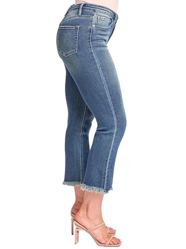 YMI Jeans Women's High Rise Cropped Kick Flare2