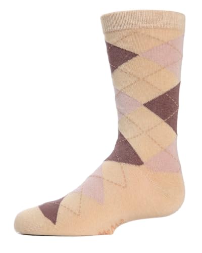 MeMoi Classic Argyle Mercerized Boys Crew Socks, Cotton Blend Boys Dress Socks, Comfortable Crew Height Design - Sizes 2-12