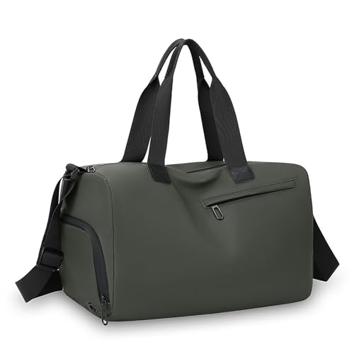 Small Gym Bag with Wet Pocket Shoes Compartment Weekender Overnight Bag Travel Duffle for Yoga Fitness Sports (ArmyGreen)