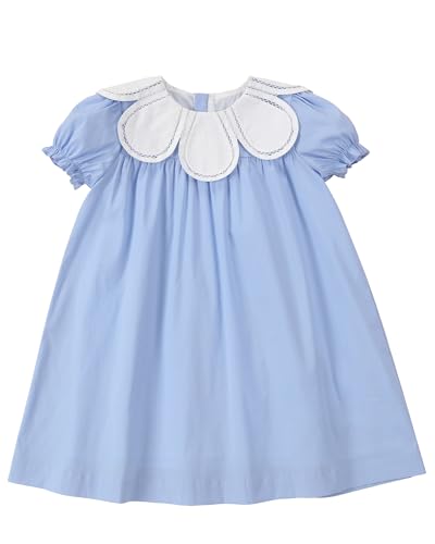 Toddler Girls Casual Cotton Dress with Smocked Collar