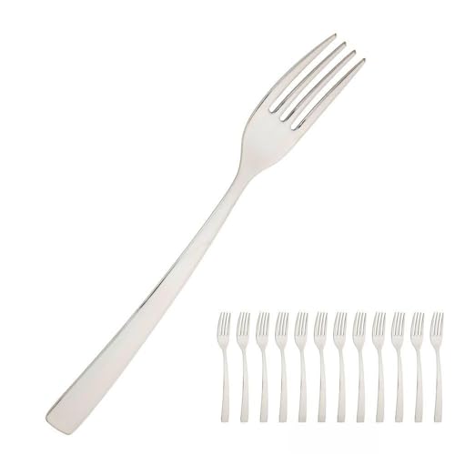 Tenedor de mesa de acero inoxidable 200 mm, caja de 12 unidades, diseño elegante y resistente. Diseñado para: uso diario en comidas y cenas.