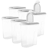 [page_title]-2friends 6 Vorratsdosen Set Schüttdosen 6 Stück mit Klappdeckeln, 2 Liter, Recyclebar, Made in EU. Weiß