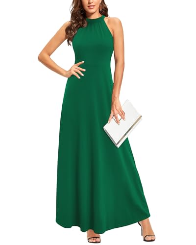 Image of STYLEWORD Women's Summer Floral Halter Maxi Dress Vacation Semi Formal 2026