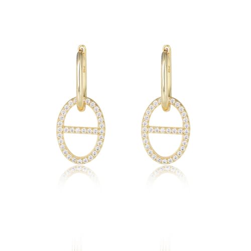 Boucles d'oreilles huggies en argent 925 anti-allergie avec zircon brillant