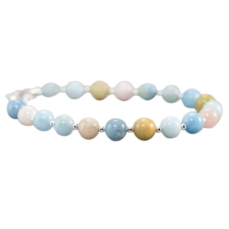 Bracelet aigue-marine et morganite : le cadeau idéal en pierres naturelles pour homme et femme