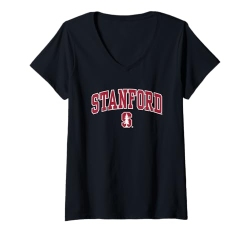 Womens Stanford Cardinal Arch Over Officially Licensed V-Neck T-Shirt
