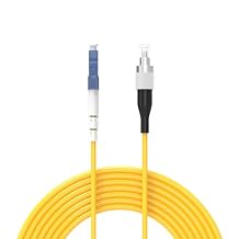 2Meters 7ft LC/UPC-FC/UPC Single-Mode Fiber Optic Cable LC to FC OS2 Jumper Optical Patch Cord Simplex 9/125um Yellow LC-FC