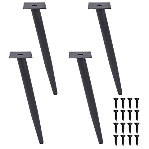 4 Pcs Oblique Table Legs, Metal Cabinet Legs, Cone Furniture Legs, Black, 40.5cm/16 inch Height,No-Slip Silent Base Placement for Sofas, Tables and Other Furniture Legs Cover