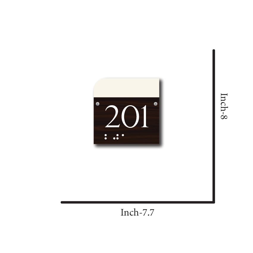 Welcomewallz 201 Door Number Plate For Home Entrance | Flat Number