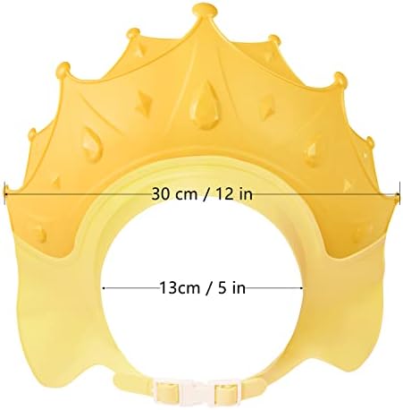 FUSACONY 2 Pcs Baby Shower Cap Shield, Shower Cap for Kids, Visor Hat for Eye and Ear Protection for 0-9 Years Old Children, Cute Crown Shape Makes The Baby Bath More Fun (2 Pack)