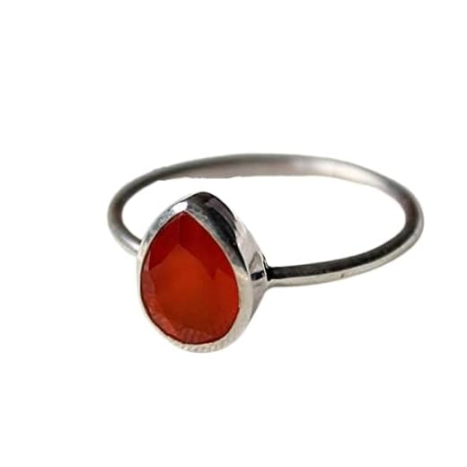 natural carnelian ring, 925 sterling silver ring, gold plated, carnelian ring, handmade ring, boho ring, dainty ring, tiny silver ring, women ring, gemstone ring, statement ring, august birthstone