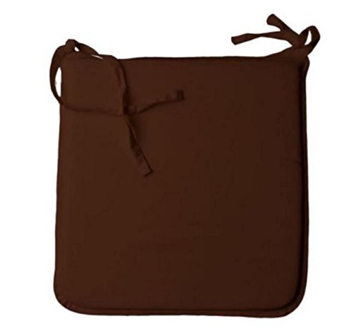 LB Luxury Garden, Dining Chair Foam Cushions Tie On Seat Pads in set of 2,4,6 or 8 (CHOCOLATE/BROWN, PACK OF 2)