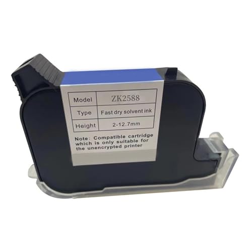 Cartucho de repuesto para impresoras ZK2588 de secado rápido para impresoras de inyección de tinta manual sin cifrado, secado rápido, fácil instalación