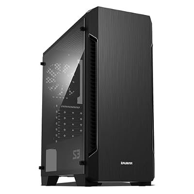 Zalman - S3 - ATX Mid-Tower PC Case - Full Acrylic Side Panel - 3x Case Fan 120mm Pre-Installed, Black