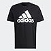 adidas Men's Essentials Single Jersey Big Logo T-Shirt, Black/White, Small