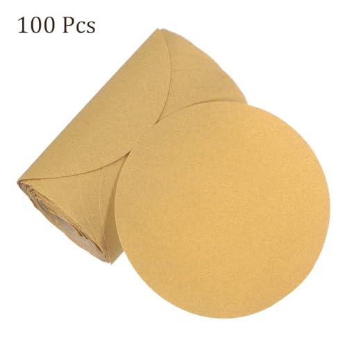 Kozelo 100 Stück PSA Schleifscheiben - [6 Zoll x 180 Körnung] Lochlos D-Gewicht Selbstklebendes Schleifpapier Für Automobil Lackbearbeitung Holzbearbeitung Aluminiumoxid Rund