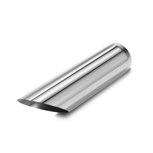 LCGP 3 Inlet Exhaust Tips 3 Inlet x 3.5 Outlet x 12 Overall Length Weld On Polished Universal Stainless Steel Diesel Exhaust Tailpipe DT-303512AC