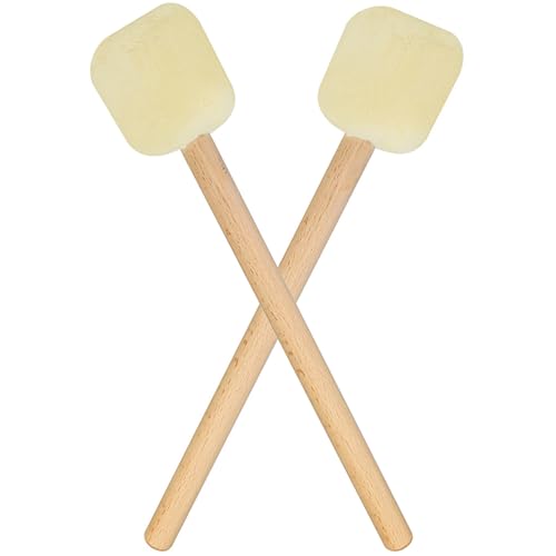 Levemolo 2 piezas baquetas para bombo con mango de haya y cabeza de fieltro, para jazz y percusión en presentaciones escénicas miniatura 1