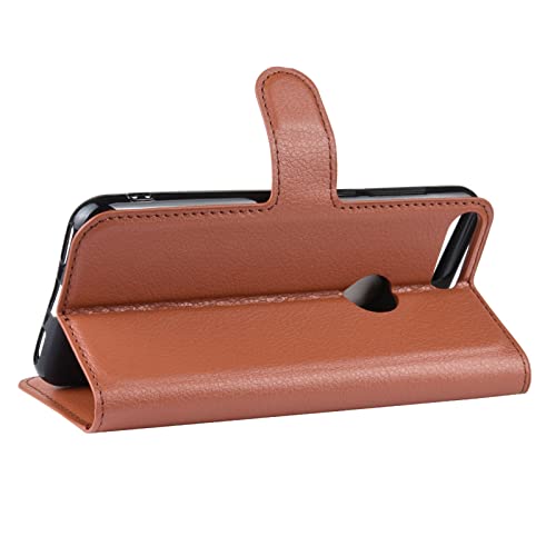 Kezaizhe Klapphülle für Alcatel 1S 2019 Hüllen PU Leder Wallet Schutzhülle Schutz Mobiltelefon Flip Back Cover für 1S 2019 Alcatel 5024D 5024Y 5024F Tasche Handy Zubehör (Brown)