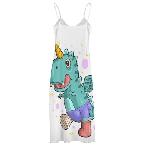 Robe Longue Femme d'Été Fluide sans Manches Motif Amusant - 4