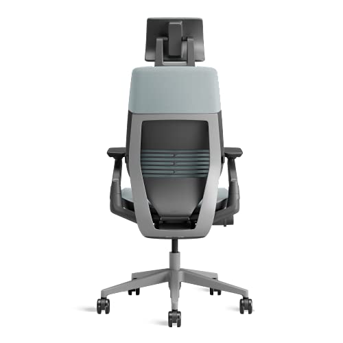 Image of Steelcase Gesture Ergonomic Office Chair with 360 Armrests, 3D Live Back Lumbar Support, Adjustable Headrest Storm Horizon, 66 x 62.5 x 107 cm