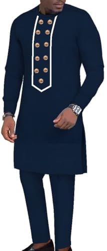 African Dashiki Suits for Men 2 Piece Sets African Top and Pant Long Sleeve Traditional Style African Mens Clothing