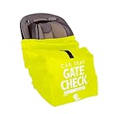 J.L. Childress Gate Check Bag for Car Seats - Travel Bag for Airplane - Includes AIRTAG Holder - Fits All Baby Car Seats, Infant Carriers & Child Booster Seats, Neon Yellow