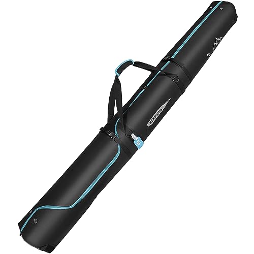 KEMIMOTO Skitasche für Ski bis 200cm, Ergonomisch Skisack, wasserdichte Ski Tasche mit Lüftungsgitter, Robuste Skibag für Skifahren