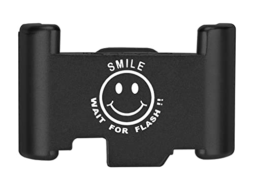 NDZ Performance Slide Racker Assist Cover Plate for Sig P365 P365X P365 XL P365 SAS Laser Engraved Aluminum in Black - Smile Wait for Flash Smiley