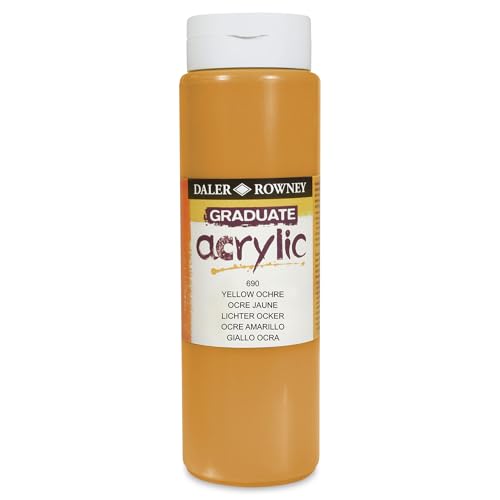 Daler-Rowney Graduate Acrylic Paint, Plastic Bottle, 16.91oz - 500 ml, Yellow Ochre